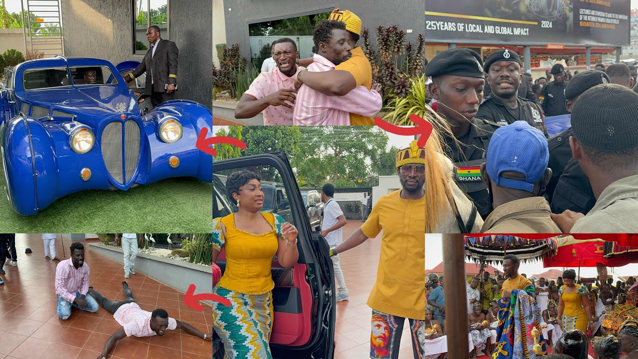 Massive Crowd😳Cheddar Fans Nearly Spoiled His $15million 💵Bugatti After Greeting Otumfour Osei Tutu😍