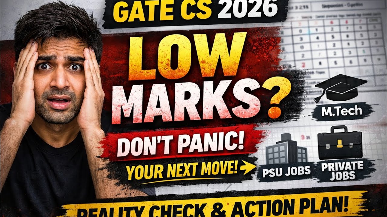 GATE 2026 CS: Got Less Marks? 😰 Don’t Be Disappointed – Here’s Your Action Plan #gate #ies #cse