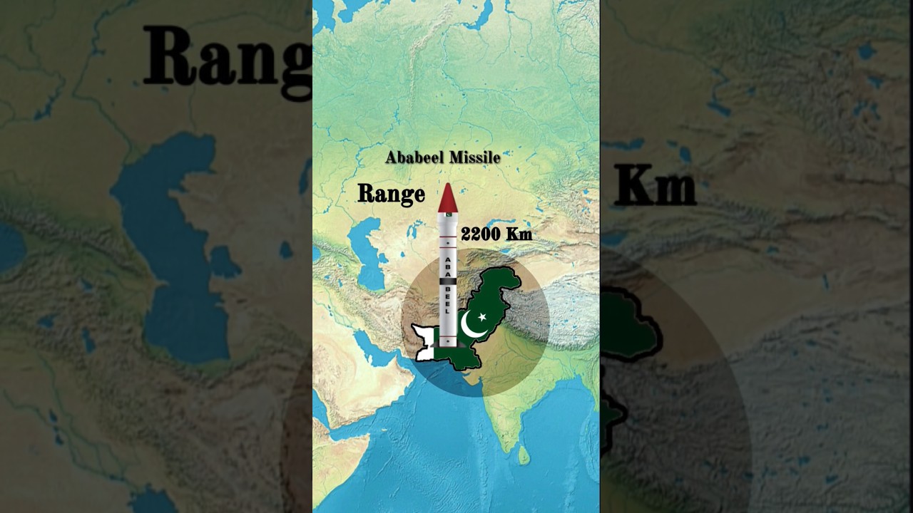 Pakistan ballistic and cruise missiles range #missile #pakistan #shaheenmissile #countries #map