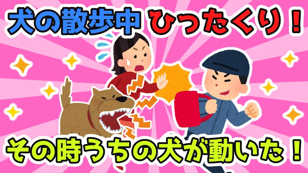 犬の散歩中に、なんとひったくりにあった！その時うちの犬が！？その後もうちの犬が！？（笑）【2ch面白スレ/ほのぼのスレ】【ゆっくり解説】