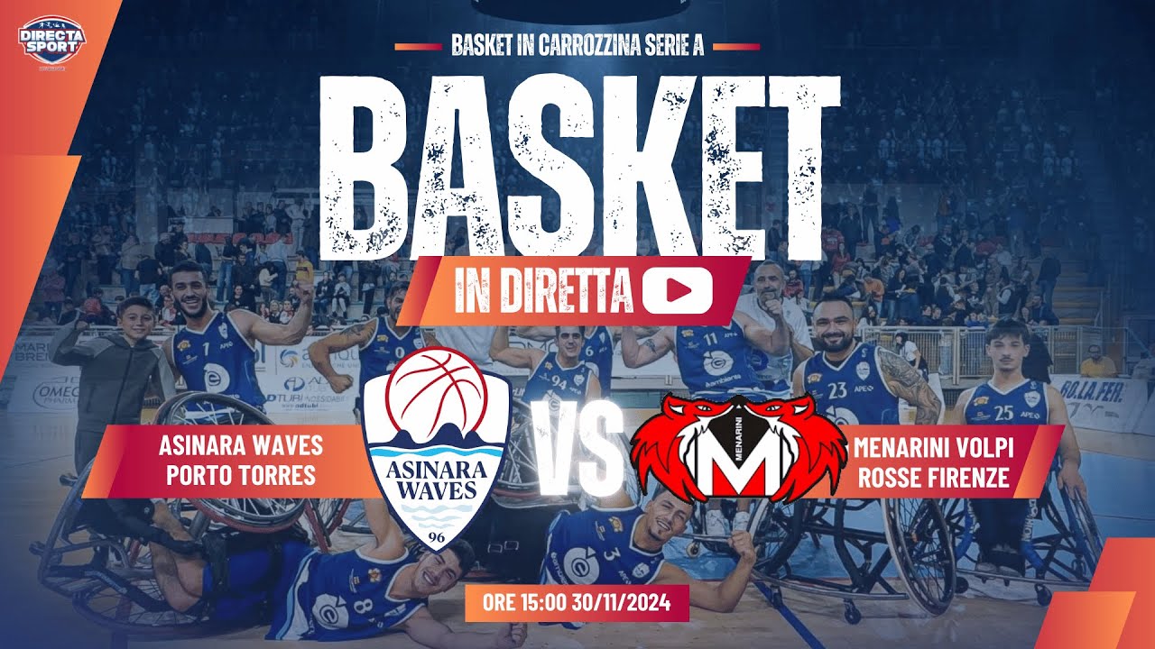 Basket in Carrozzina Serie A - Asinara Waves Porto Torres-Menarini Volpi Rosse Firenze (73-66)
