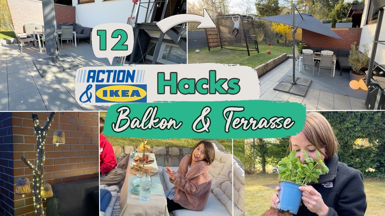 12 Ikea & Action Hacks - OUTDOOR | Terrassen Makeover | Balkon DIYs | mamiblock