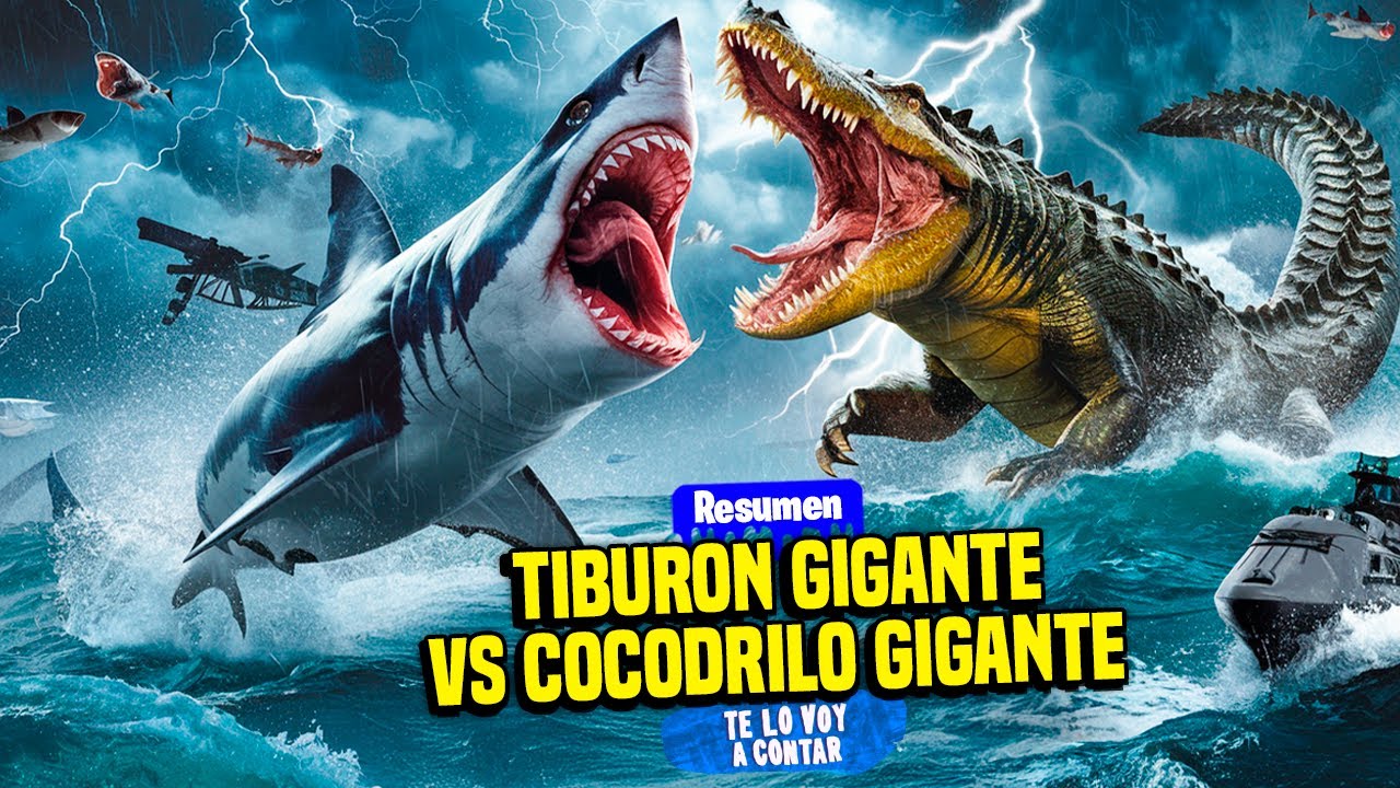 UN TIBURON GIGANTE DE 901 METROS SE ENFRENTA A UN COCODRILO DE 1020 METROS / RESUMEN