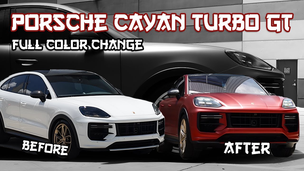 Vinyl Color Change on White Porsche Cayan