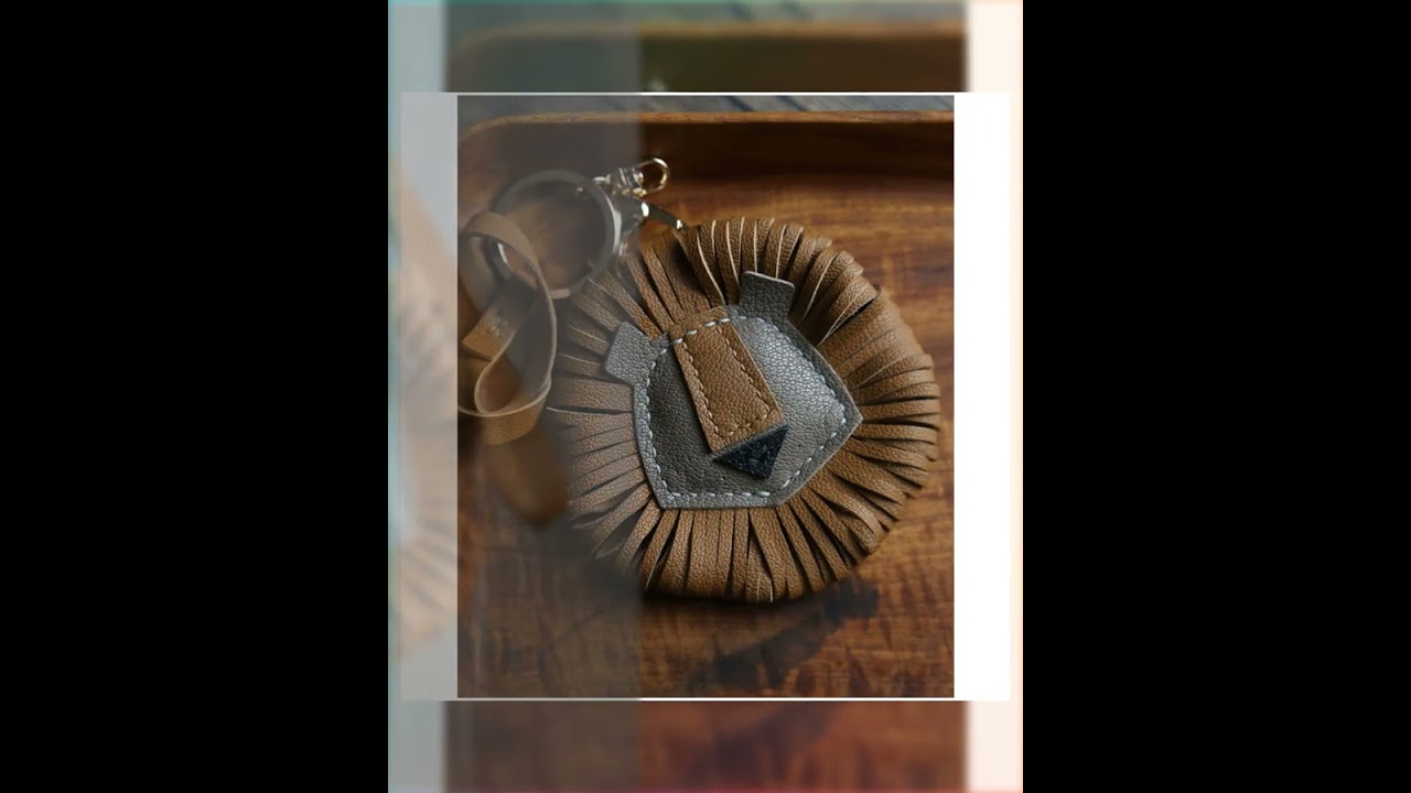 Sheep Leather Leo Lion Keychain DIY Kit