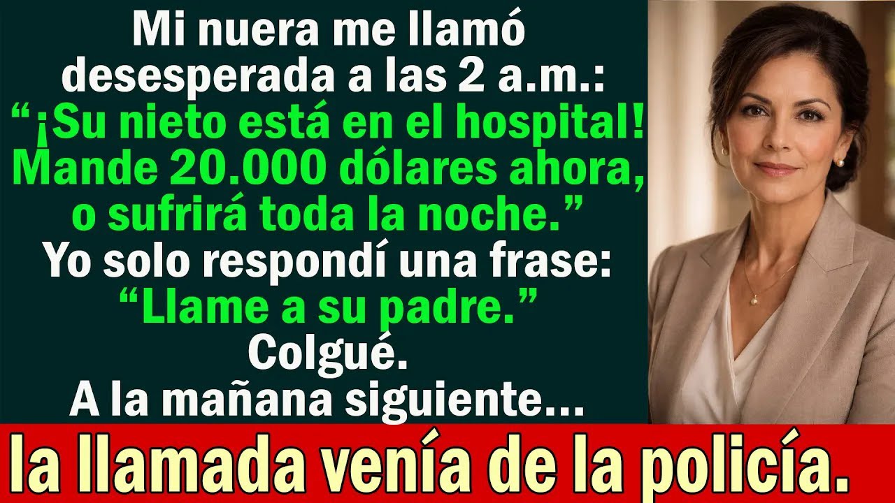 Mi nuera llamó a las 2 a m  exigiendo $20,000 por mi nieto — colgué  A la mañana siguiente…