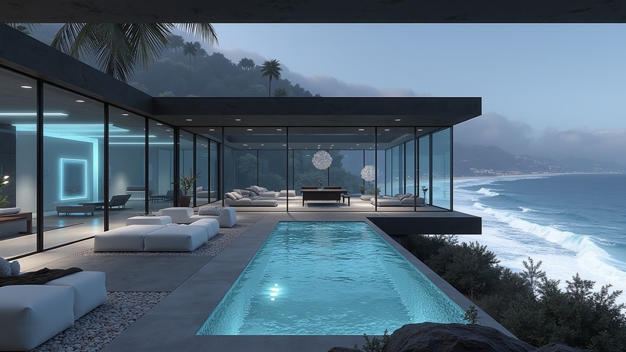 Deep Work Ambient Music | Modern Minimalist Villa, Peaceful Nature Sounds & Maximum Productivity