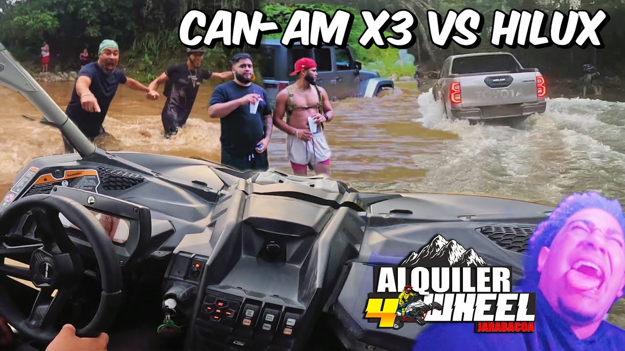 CAN-AM X3 vs Toyota Hilux! El rio bajo crecido casi nos lleva!