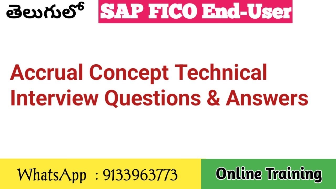 Accrual Concept Technical Interview Questions & Answers | RTR Interview Questions & Answers CHAS