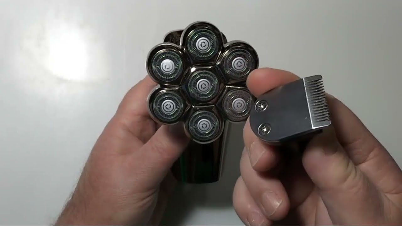 Afeitadora de Cabeza, Afeitadora Seco   Húmedo 7 Cabezales funciona bien con pelo corto