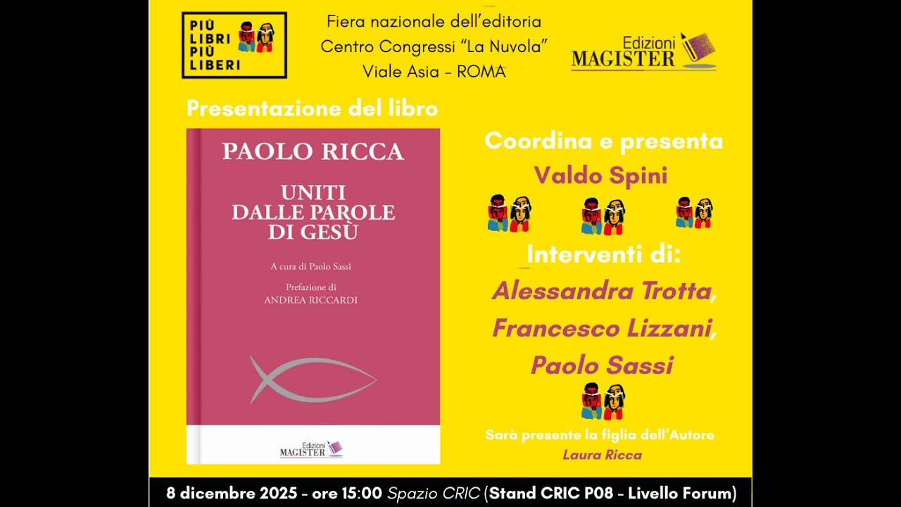 Presentazione libro "Uniti dalle parole di Gesù" di Paolo Ricca, Edizioni Magister. 8 dicembre 2025