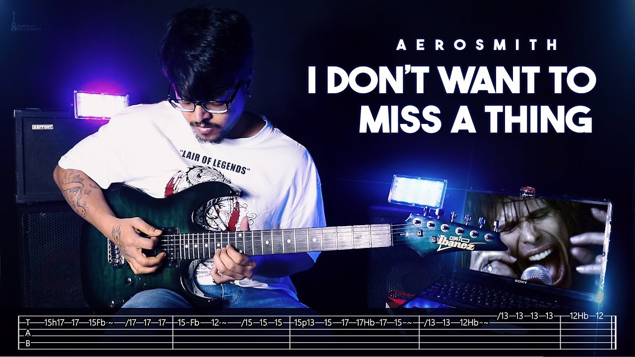 Aerosmith - I Don't Want To Miss A Thing Guitar Instrumental Lesson With Guitar Tab