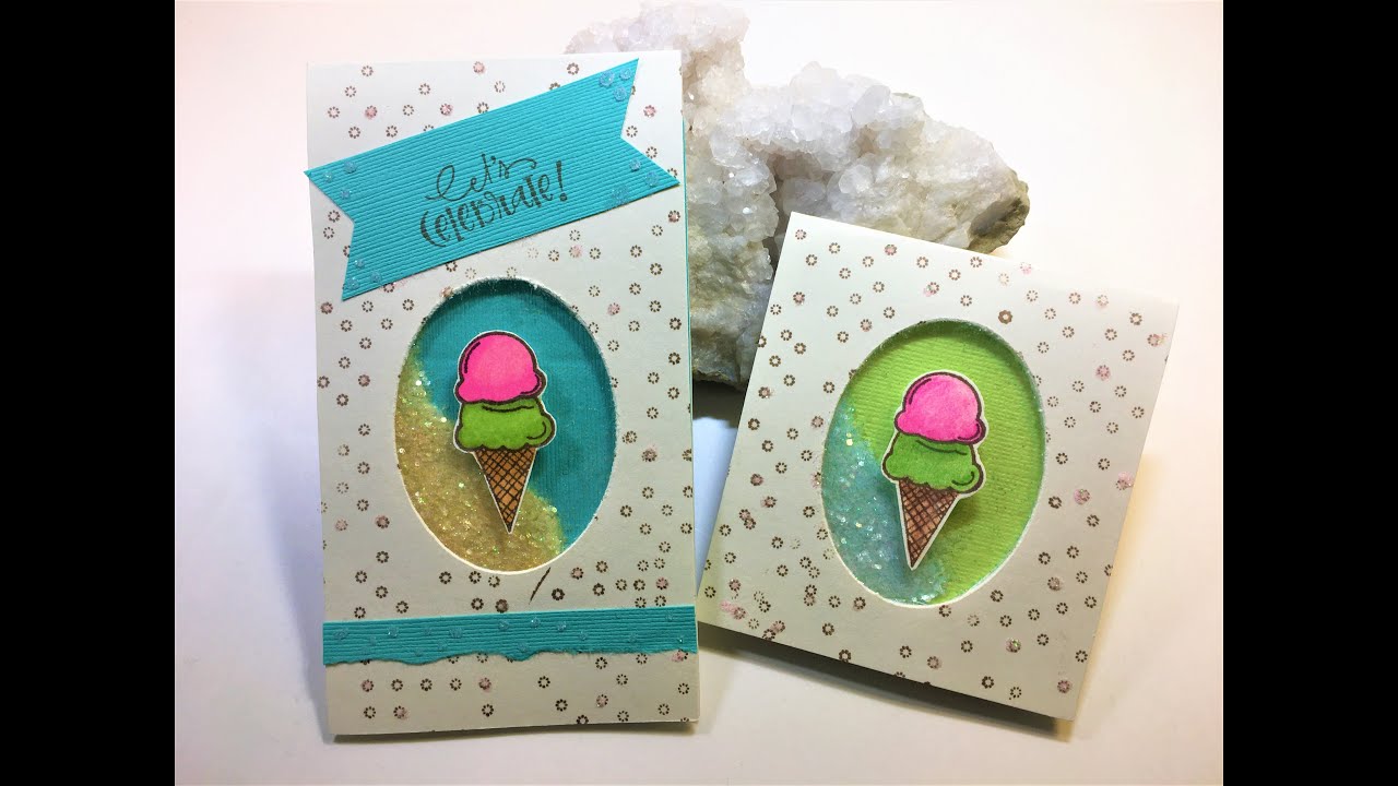 Ice Cream Shaker Cards! Comparing Alcohol Markers to Colored Pencils!