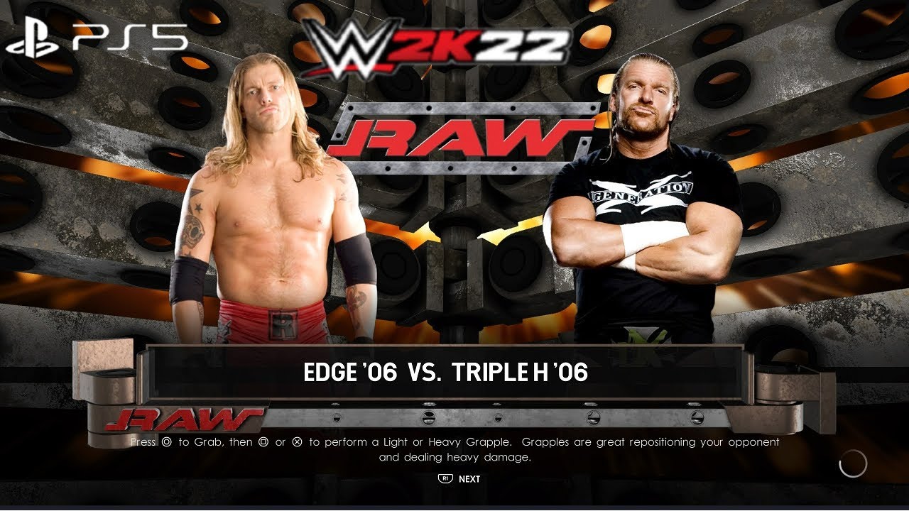WWE 2K22 (PS5) - EDGE vs TRIPLE H GAMEPLAY | RAW 12/11/06 (1080P 60FPS)