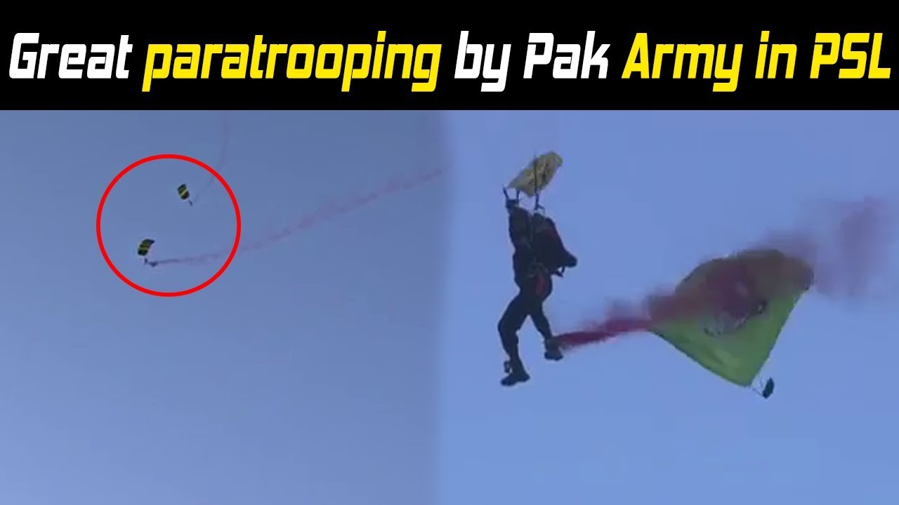 Great paratrooping by Pak Army in PSL Lahore | HBL PSL