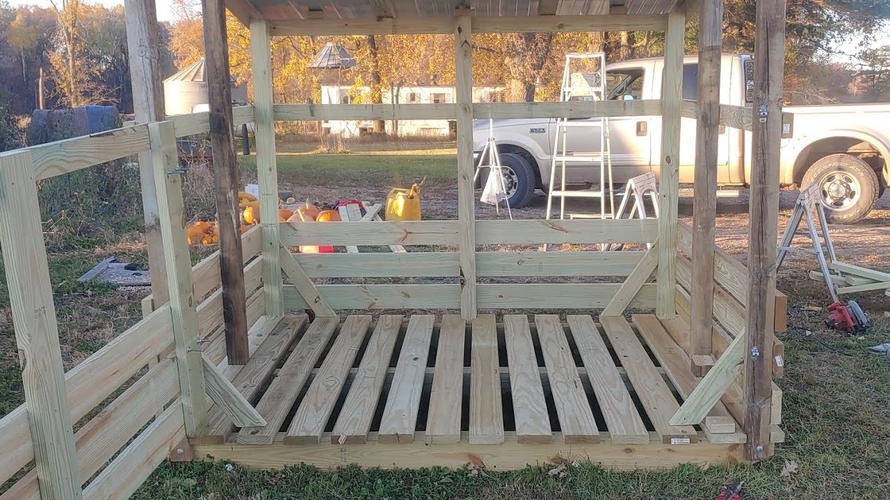 Building a homemade hay feeder that also seeds pastures!