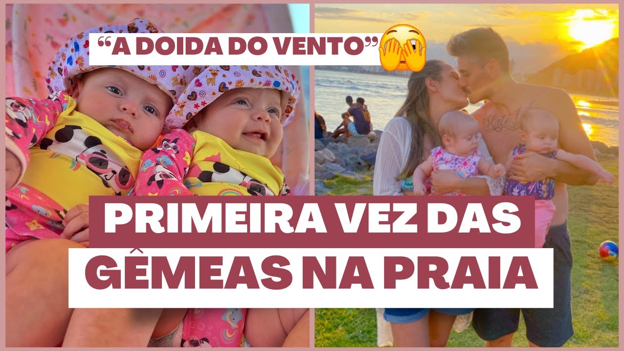 PRIMEIRA VEZ DAS GÊMEAS NA PRAIA | Bebês de 4 meses - Viagem com Bebê