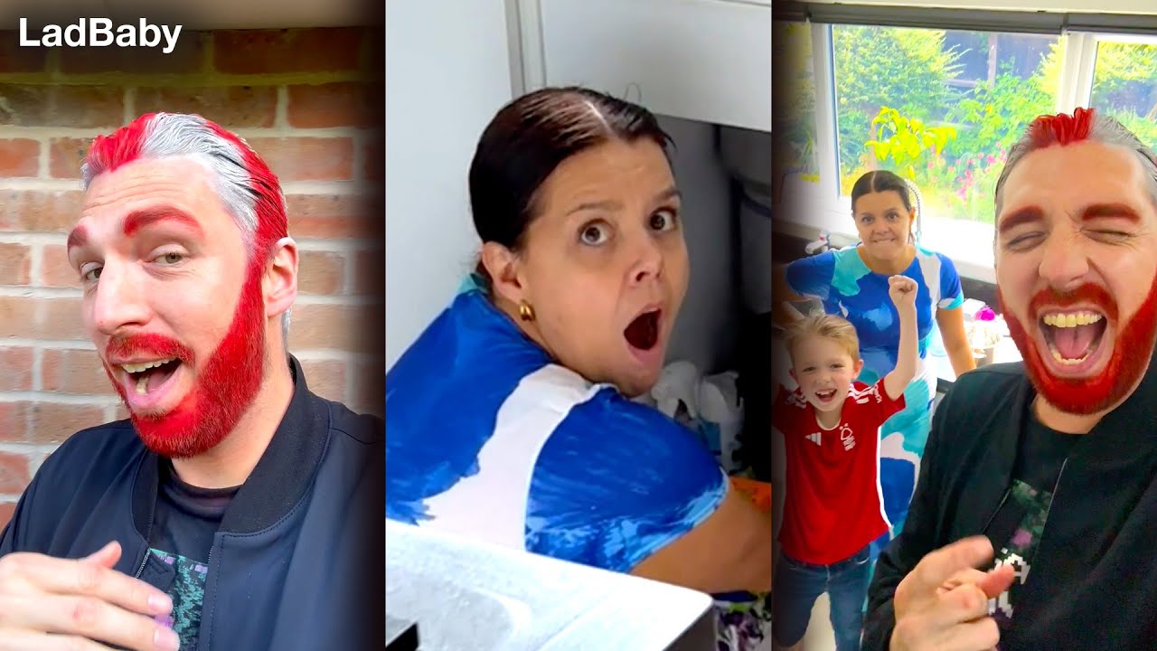 Pranking Mum with England Flag Hair 🤣🏴󠁧󠁢󠁥󠁮󠁧󠁿