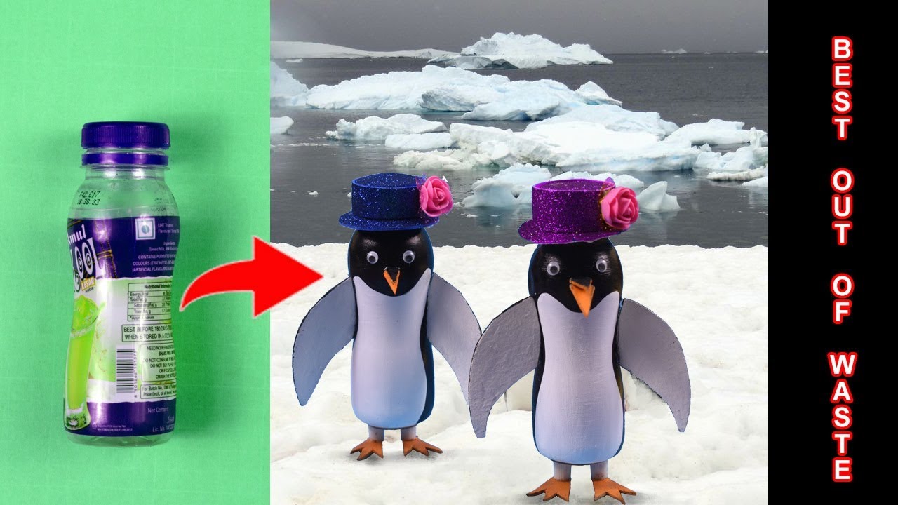 Bottle art # bottle craft # DIY Best out of waste Craft # how to make penguin with waste material