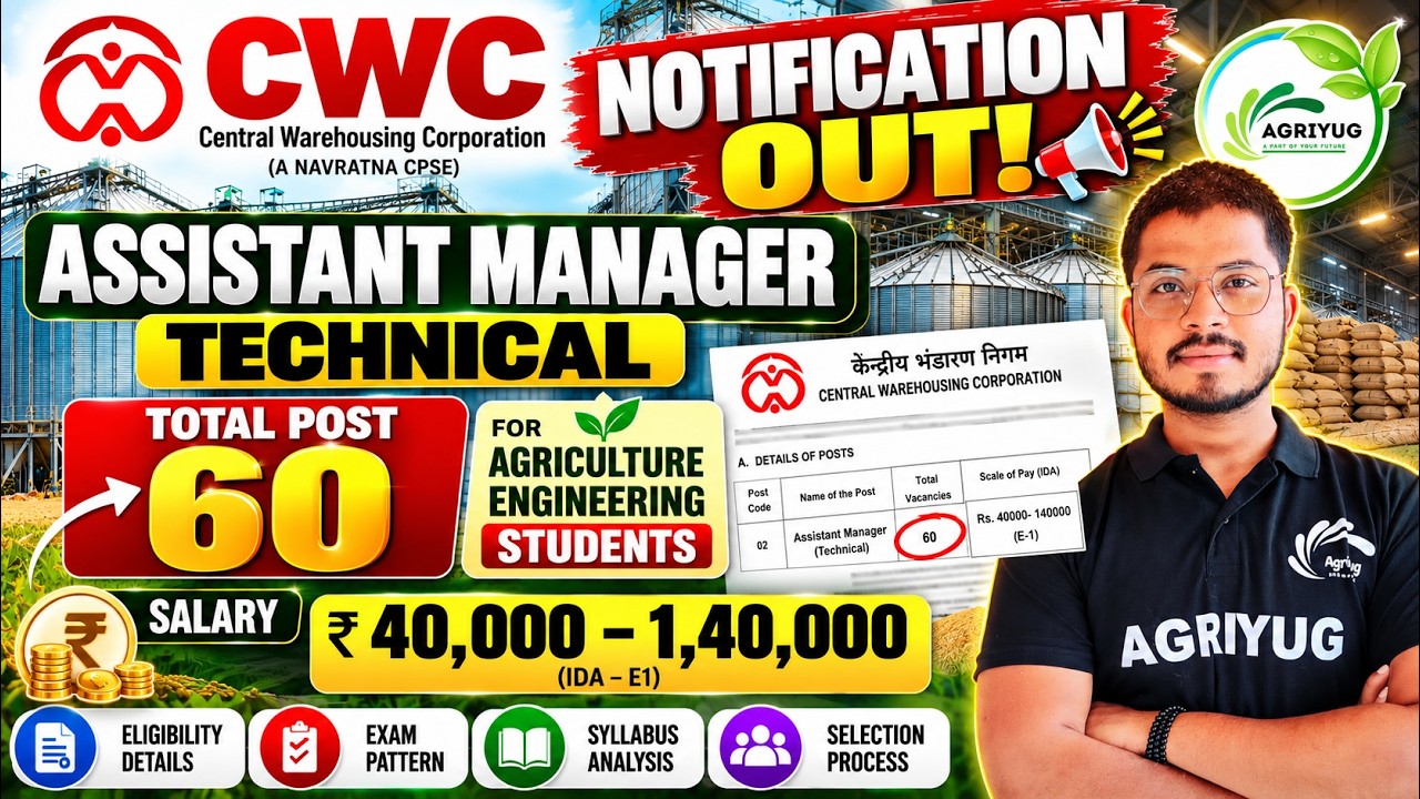 CWC Assistant Manager Technical 2026 Notification Out 🔥 | 60 Vacancies | Full Analysis
