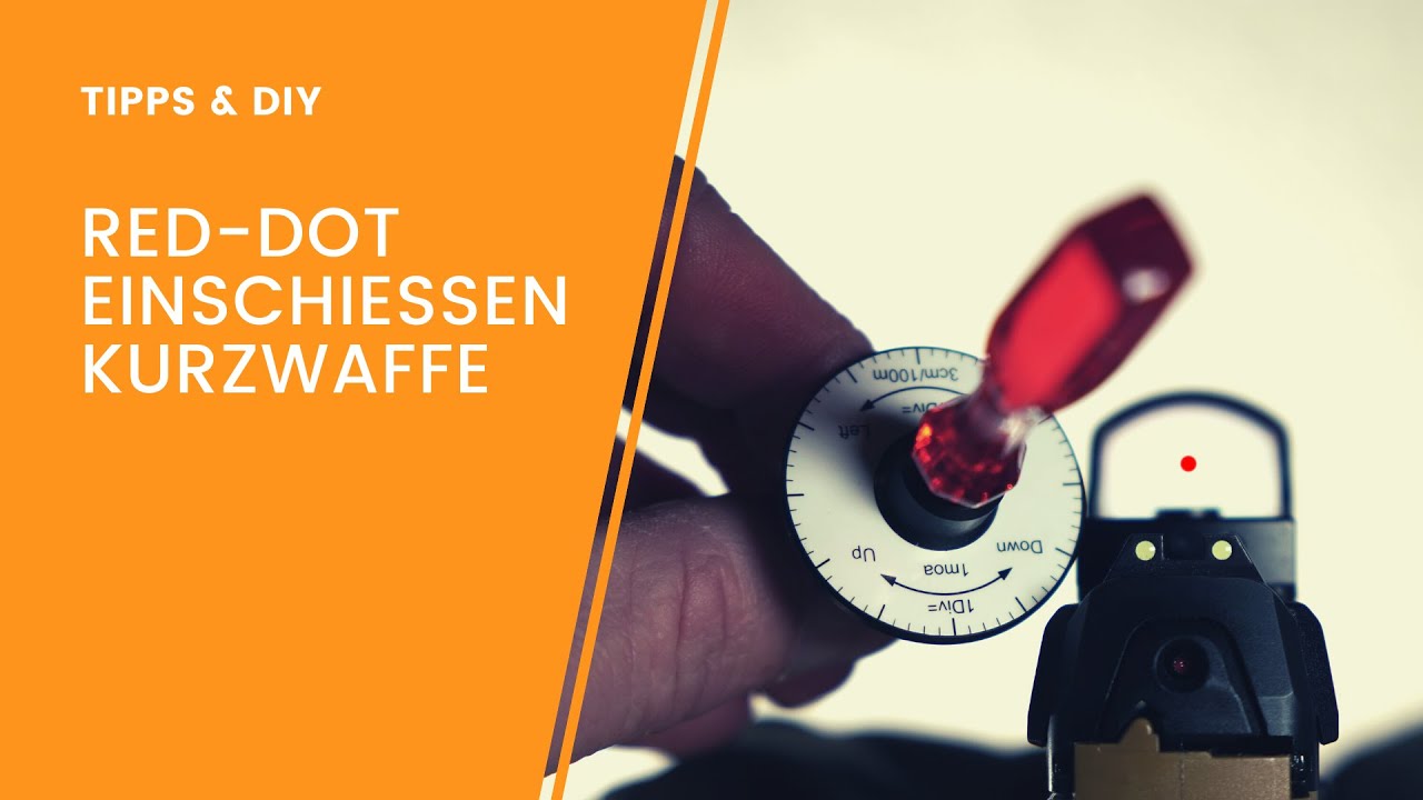 Rotpunkt Visier auf der Kurzwaffe einschießen