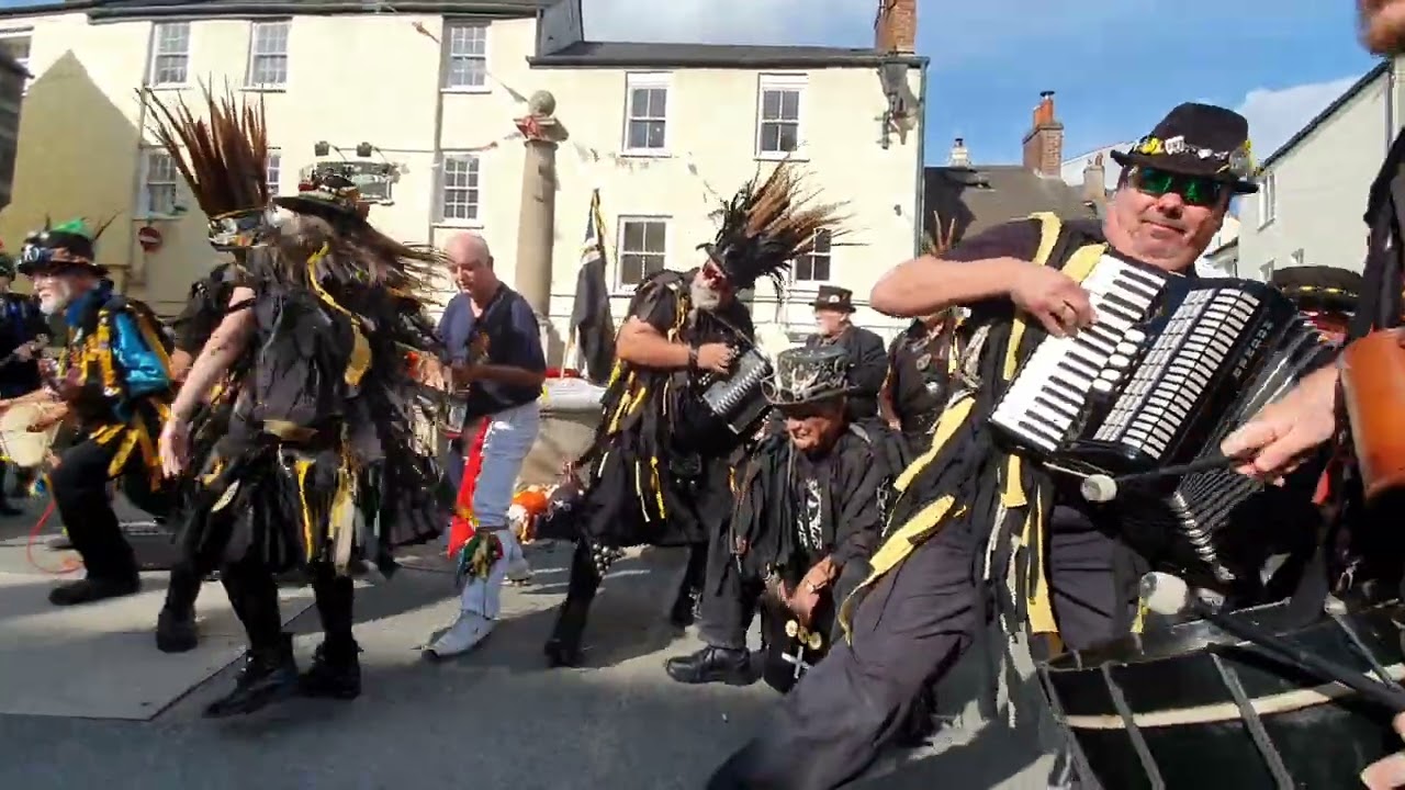 Wreckers Border Morris 3 Jolly Sheepskins, Wreckers Day, Cawsand Square, Cornwall, 17 Sept 2022