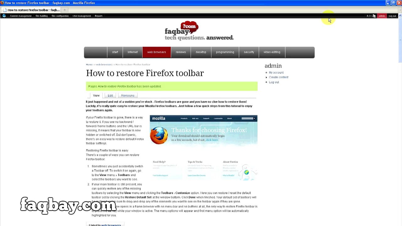 How to Restore Firefox Toolbar