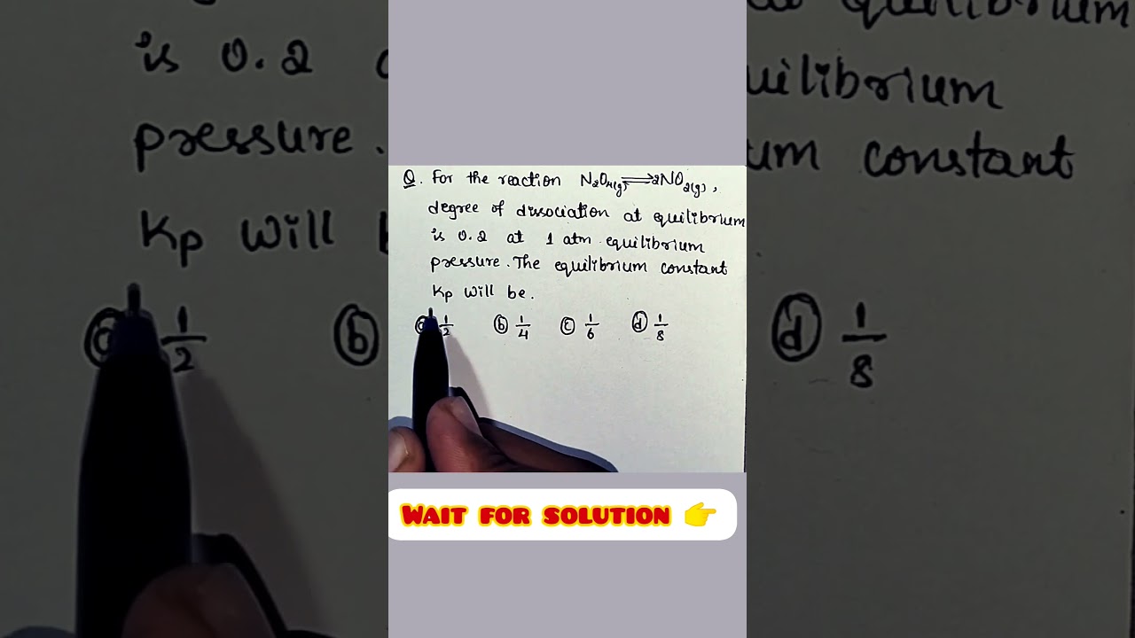 Chemistry MCQ #Equilibrium#neet#
