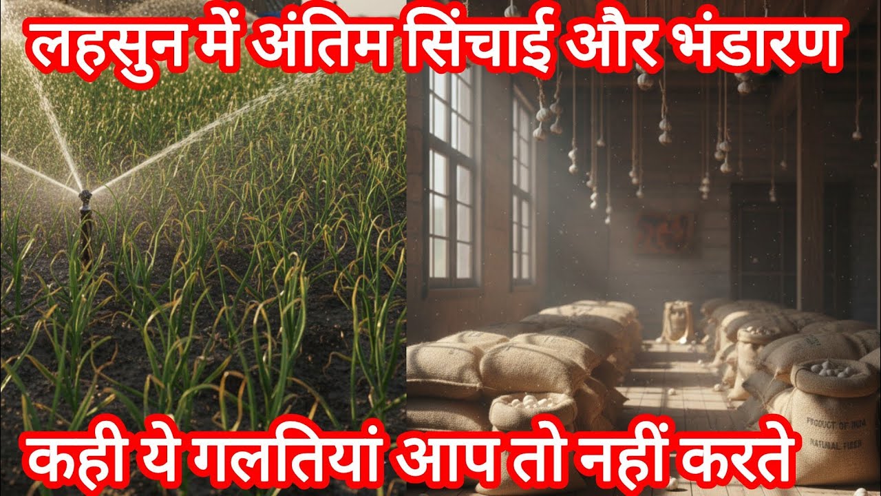 लहसुन में अंतिम सिंचाई और भंडारण lahsun me antim sichai or bhandaran