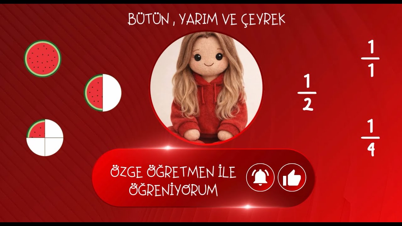 3. Sınıf Matematik Kesirler🎯 |  Bütün, Yarım ve Çeyrek 🍕