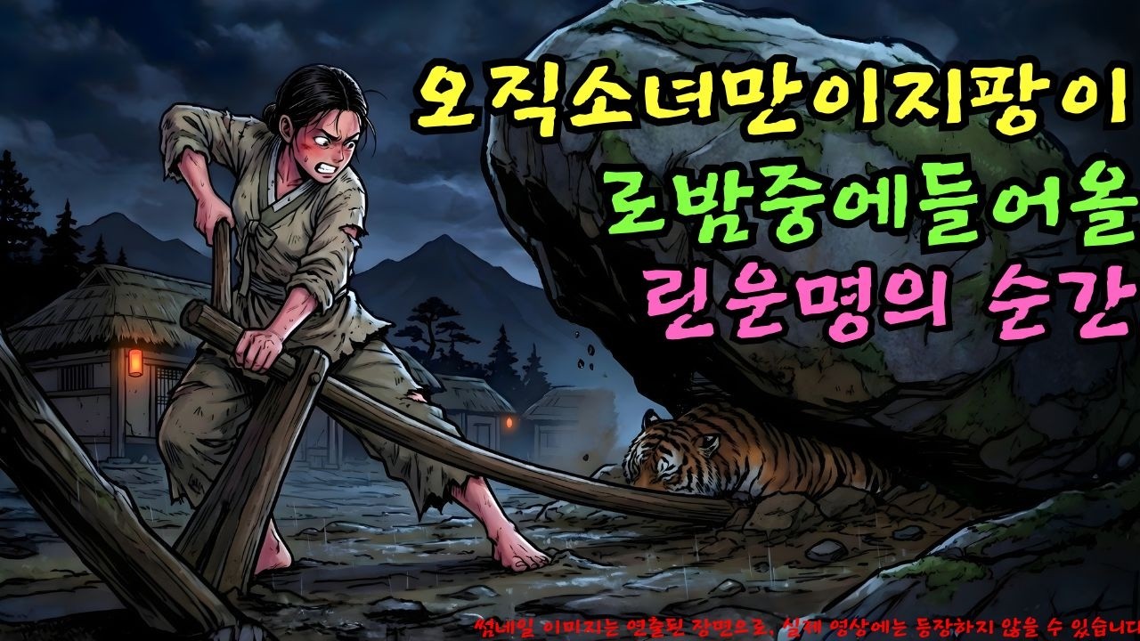👉 아무도 믿지 못한 호랑이, 거대한 바위 아래 살아있다! 오직 소녀만이 지팡이로 밤중에 들어 올린 운명의 순간  | 야담 |옛날이야기 |민담 |전설 | 설화