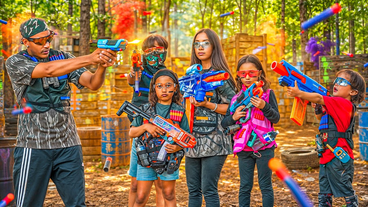 BATALLA DE NERF GUN EXTREMA CON MI FAMILIA 🤯