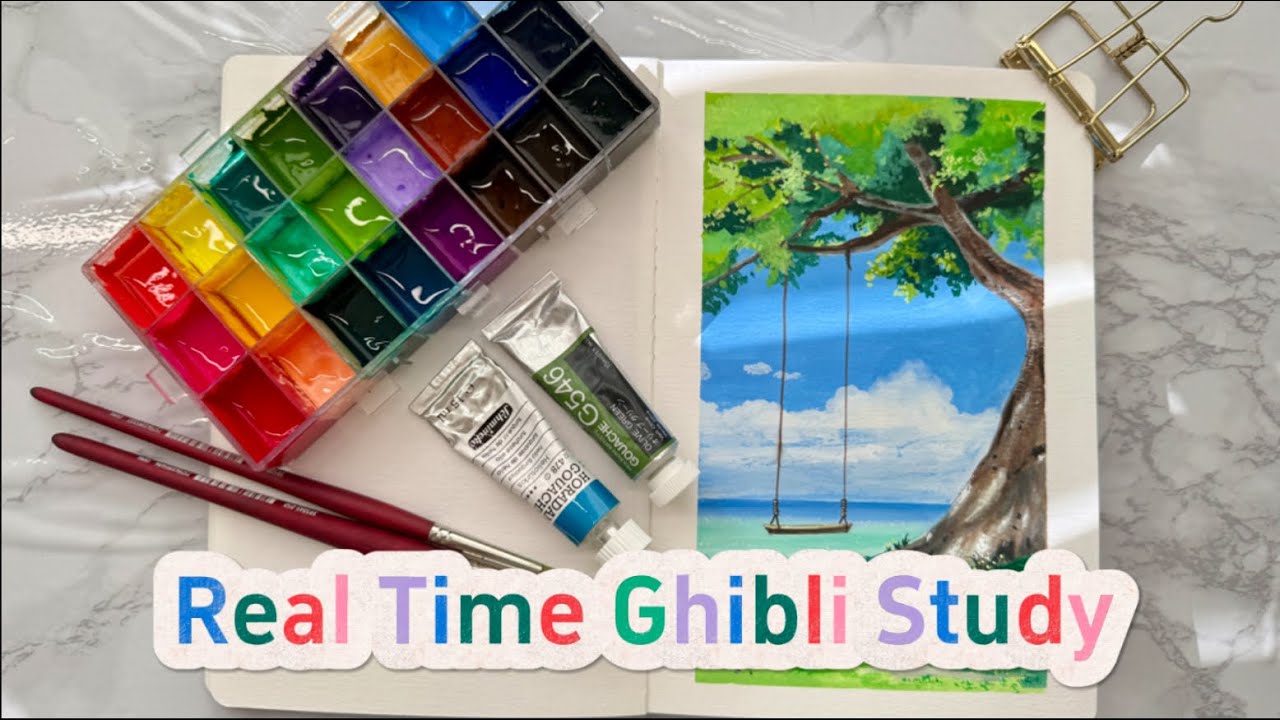 宫崎骏风格的实时水粉绘画练习｜Real-Time Gouache Painting | Ghibli Style Study