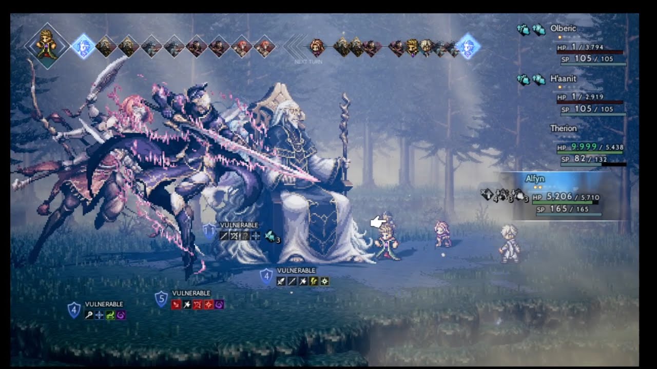 Octopath Traveler vs 4 Advanced Job Bosses Mod (Winnehild + Steorra + Balogar + Dreisang at once)
