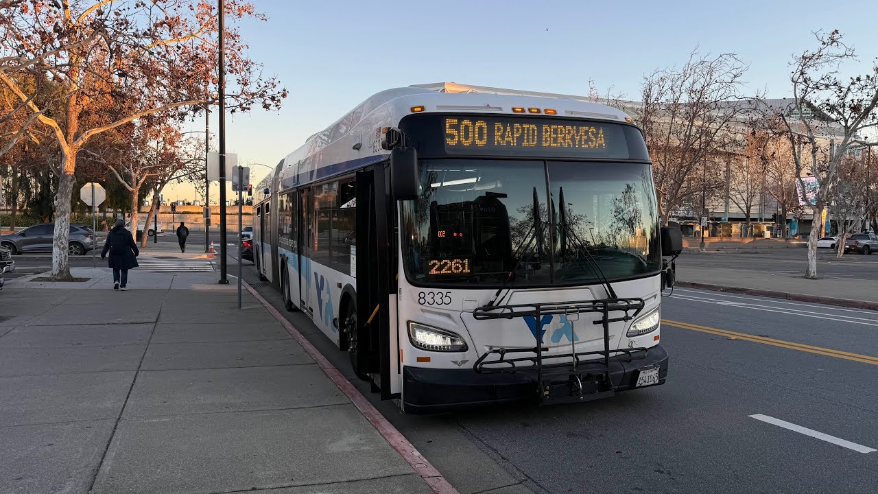 ⁴ᴷ⁶⁰ Full Route (N): Artics are back! - VTA 8335 on Route 500 Rapid - 2018 New Flyer Xcelsior XDE60
