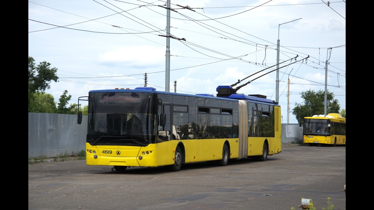 Поездка в троллейбусе ЛАЗ Е301 D1 борт 4619