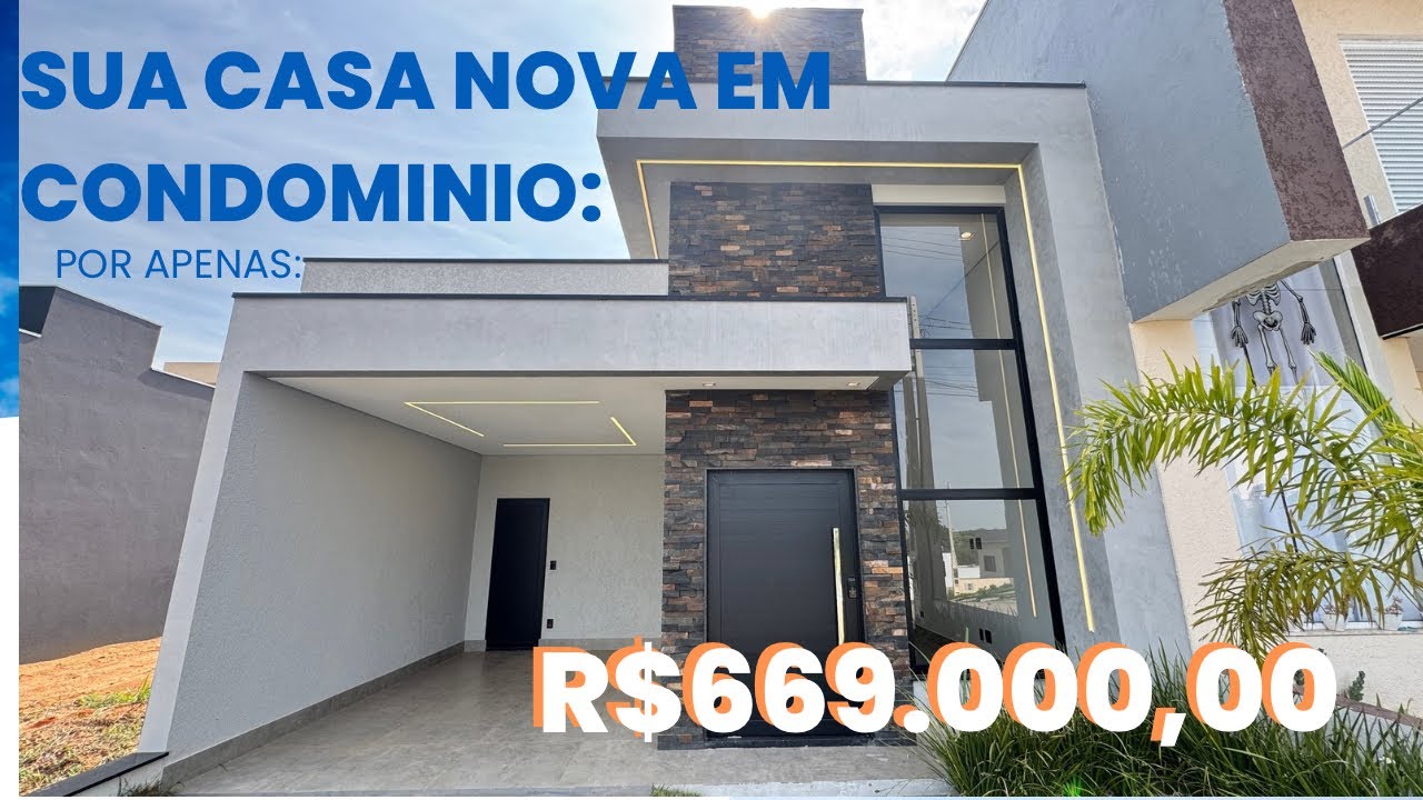 CASA MODERNA COM 3 QUARTOS E 1 SUÍTE | CONDOMÍNIO FECHADO | SOROCABA / SP
