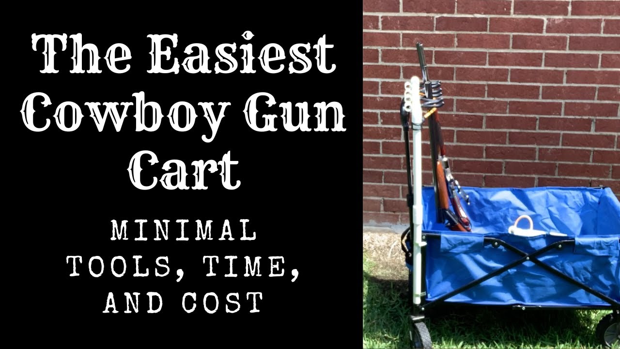 Easy Cowboy Action DIY Gun Cart - Folds up small, holds lost of stuff, cheap, and easy to make.