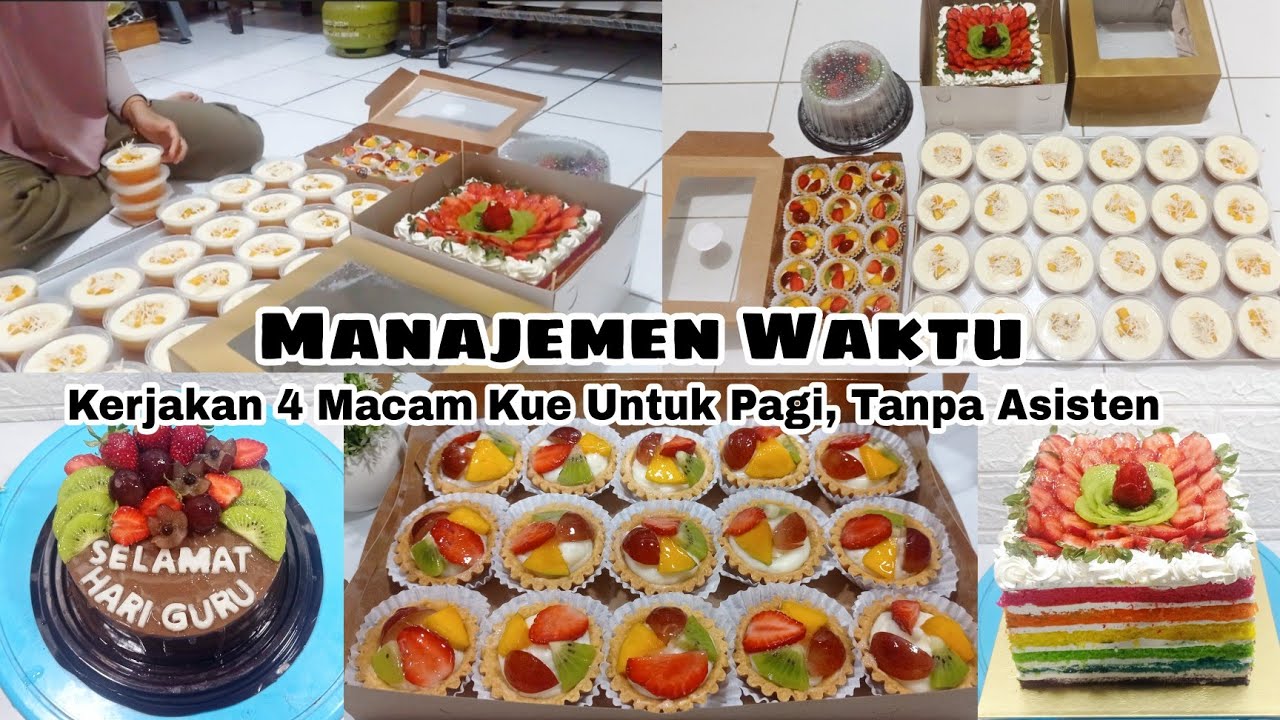 DAILY VLOG KERJAKAN PESANAN 4 MACAM KUE DAN PUDDING UNTUK HARI GURU