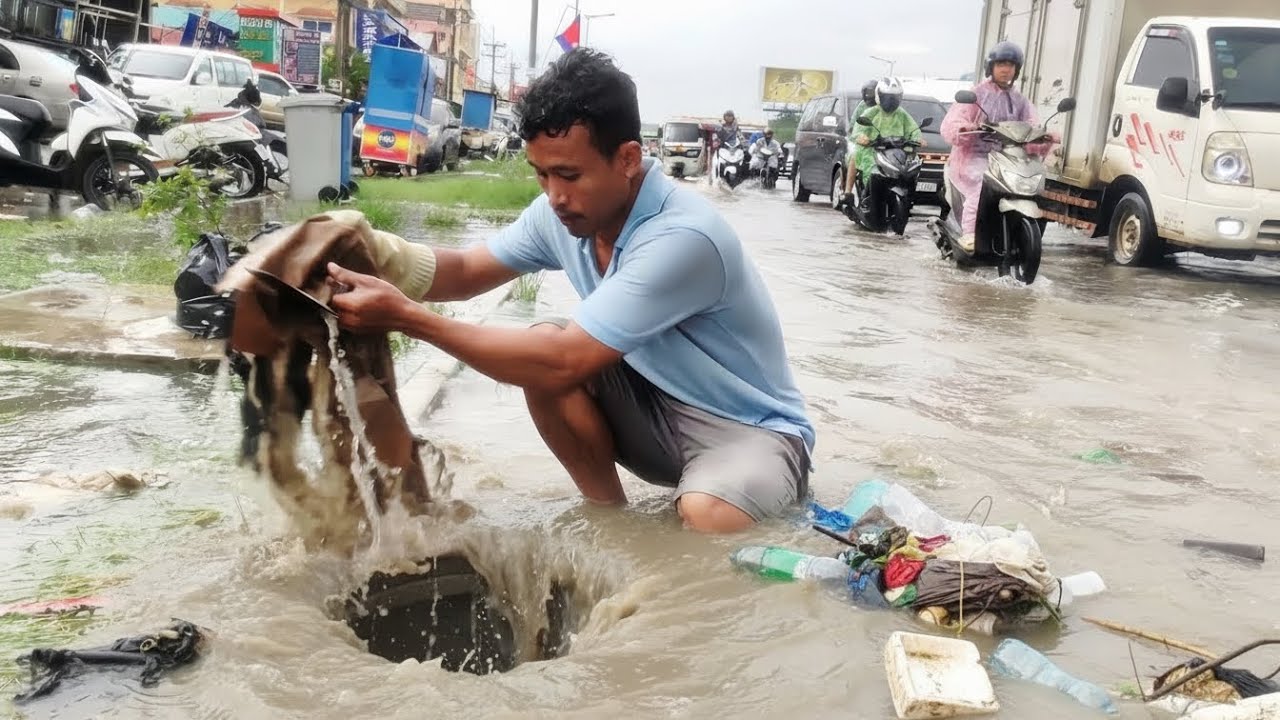 Rainstorm Chaos! Cleaning a Clogged Drain to Stop the Flood
