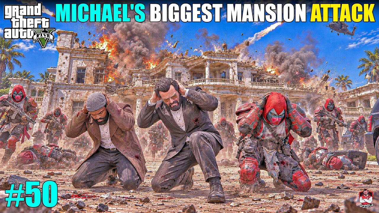 THE BIGGEST ATTACK ON MICHAEL'S MANSION! | GTA 5 GAMEPLAY #50