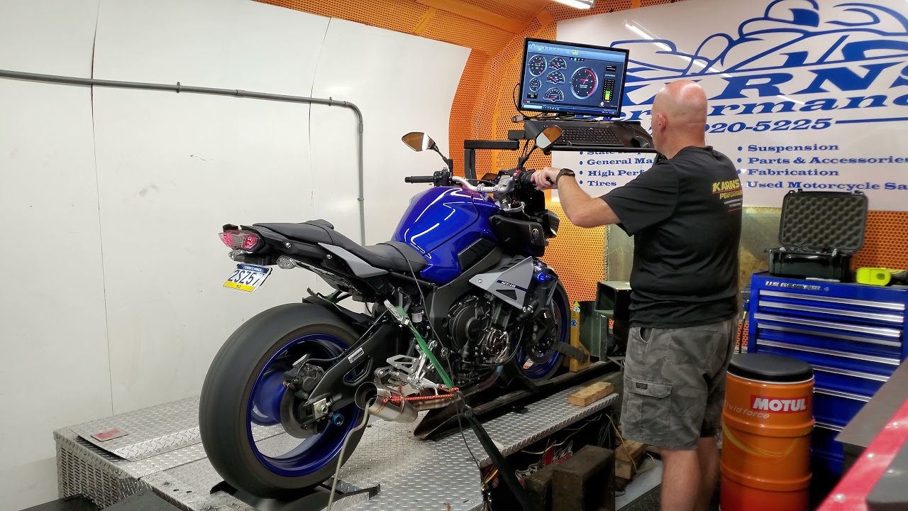 mt10 dyno, Moore Mafia flash and competition werkes exhaust.