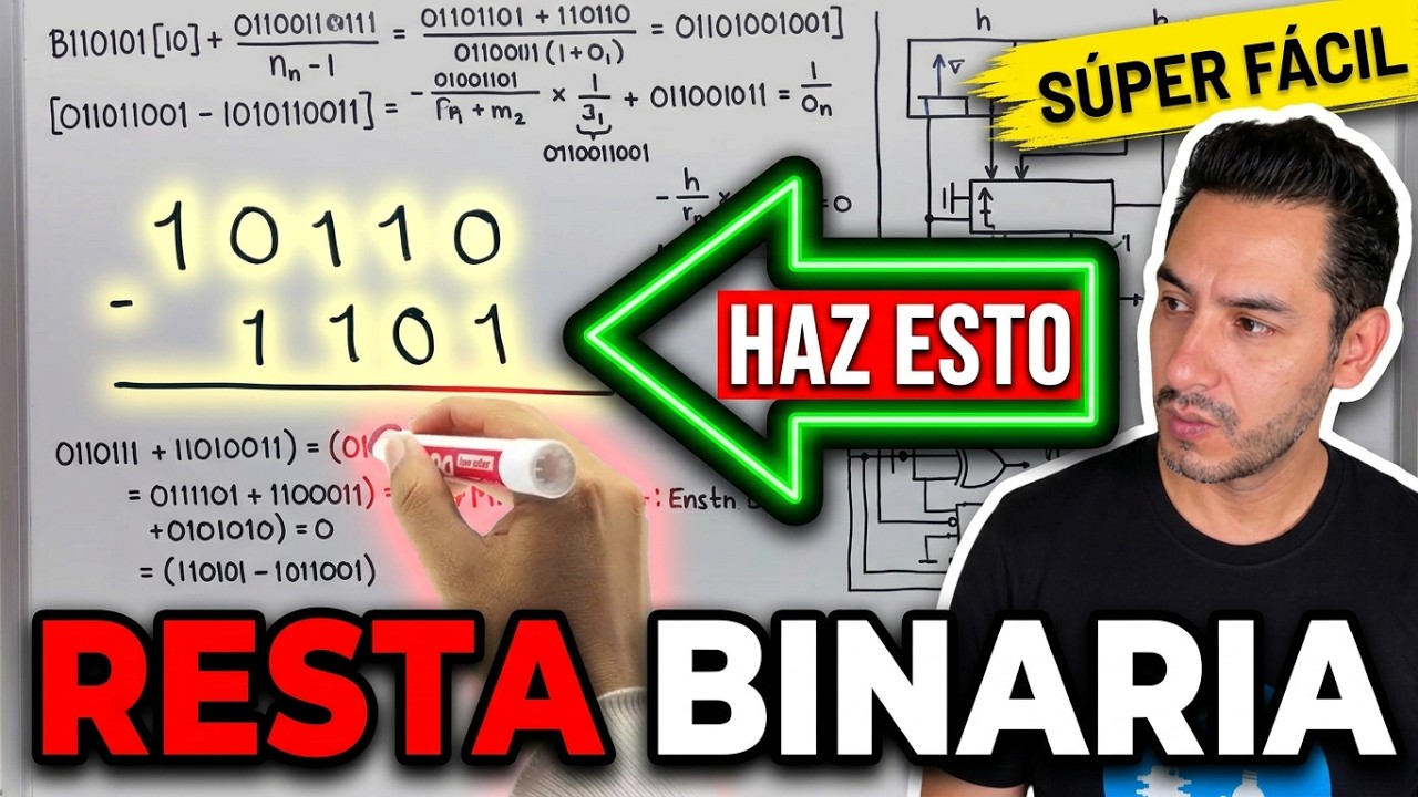 ✅RESTA BINARIA [ 𝙈é𝙩𝙤𝙙𝙤 𝙁𝙖𝙘𝙞𝙡í𝙨𝙞𝙢𝙤 😎​🫵​💯​ ]SISTEMAS BINARIOS