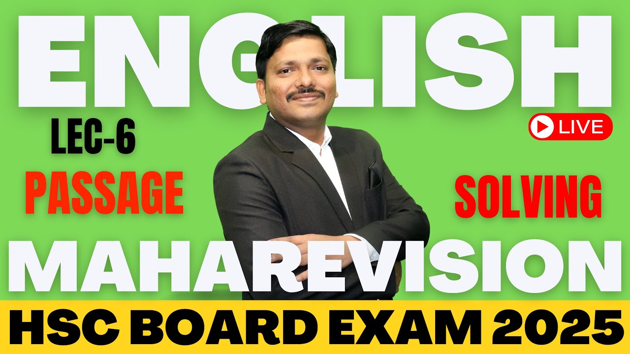 LIVE ENGLISH MAHAREVISION 2025 LEC 6 BY DINESH SIR- PASSAGE SOLVING FOR HSC BOARD EXAM 2025 