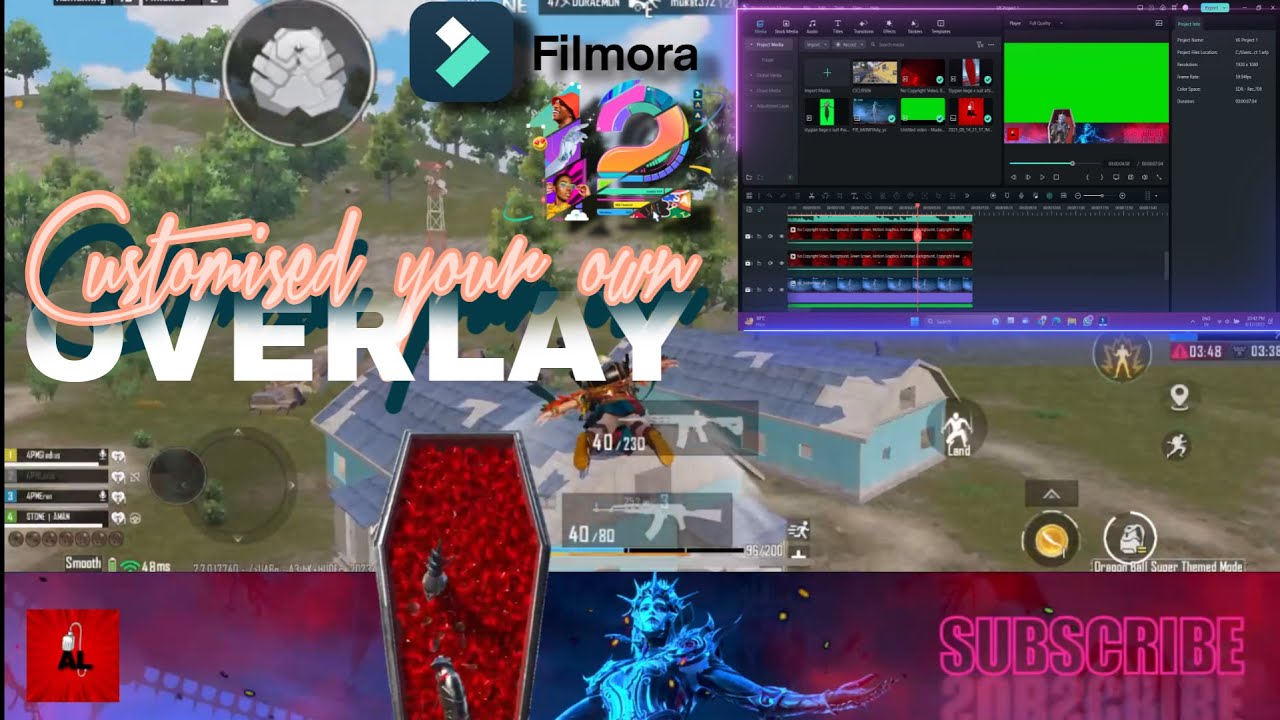 Customised your own BGMI Animated Gaming Overlay for Live Stream | Filmora 12