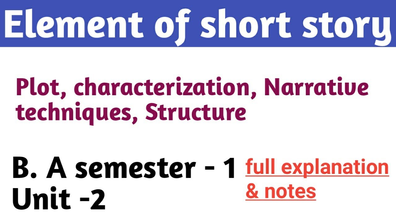 B.A. First Year 1st semester - Unit - 2 Elements of Short Story | English literature #english