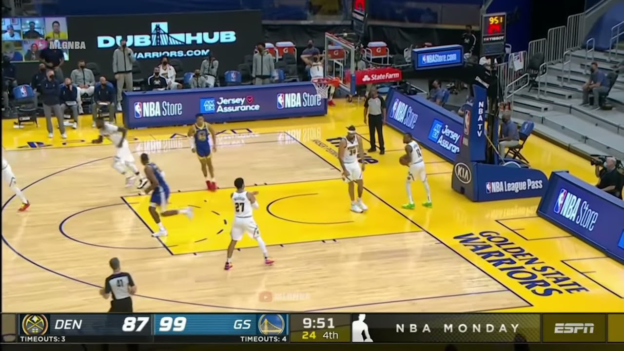 Jordan Poole with the most hilarious dunk over JaVale McGee