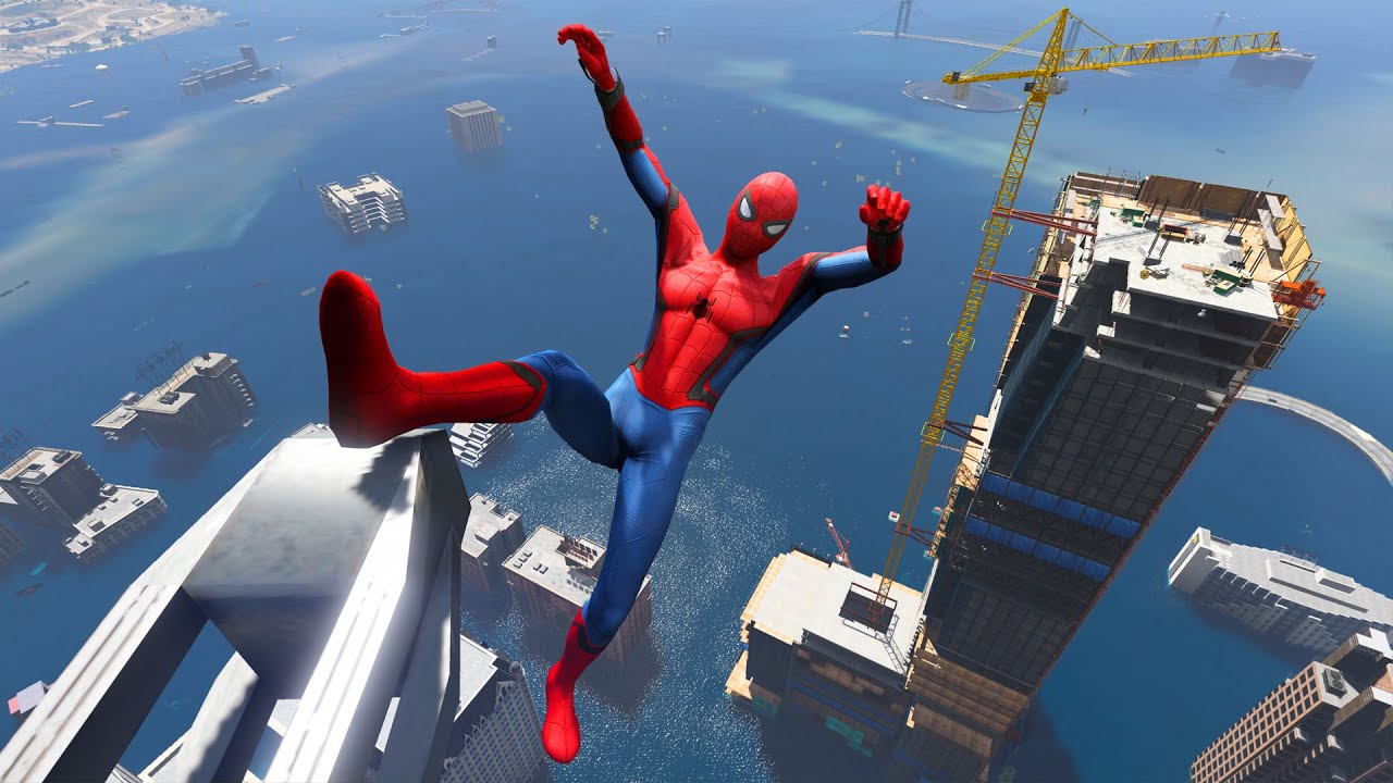 GTA 5 Spiderman Flooded Los Santos | ragdolls vol.1 (Euphoria physics)