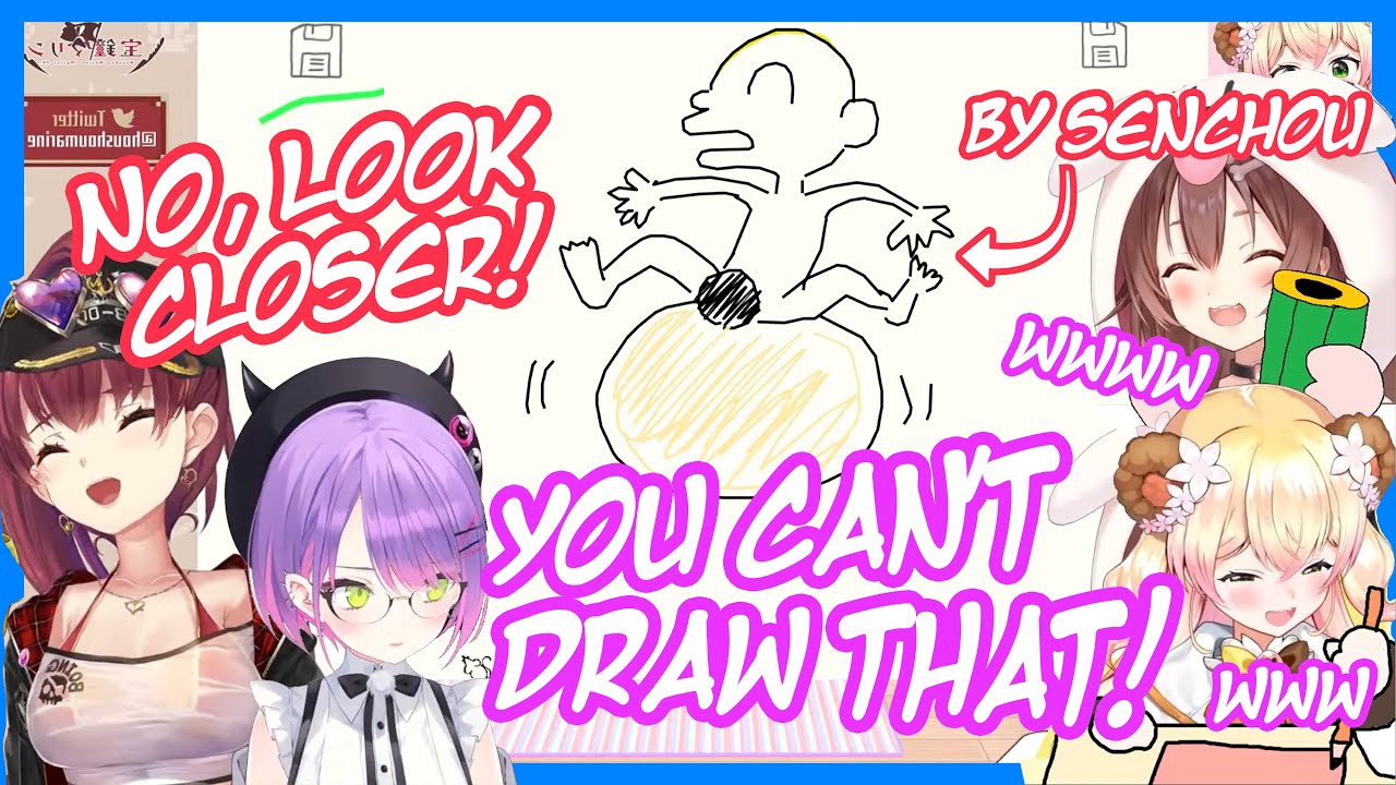 Marine's Filthy Drawing Misleads Towa, Korone & Nene Lose It [ENG]