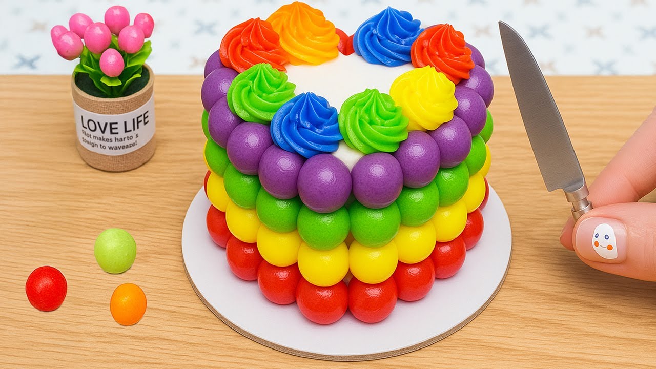 Chocolate Heart Cake💞 Perfect Mini Rainbow Chocolate Cake Decorating🎁By Sweet Shop